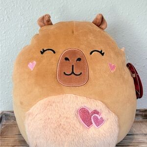 Squishmallows Lijian The Capybara 12”Valentine’s Edition Plush, BNWT